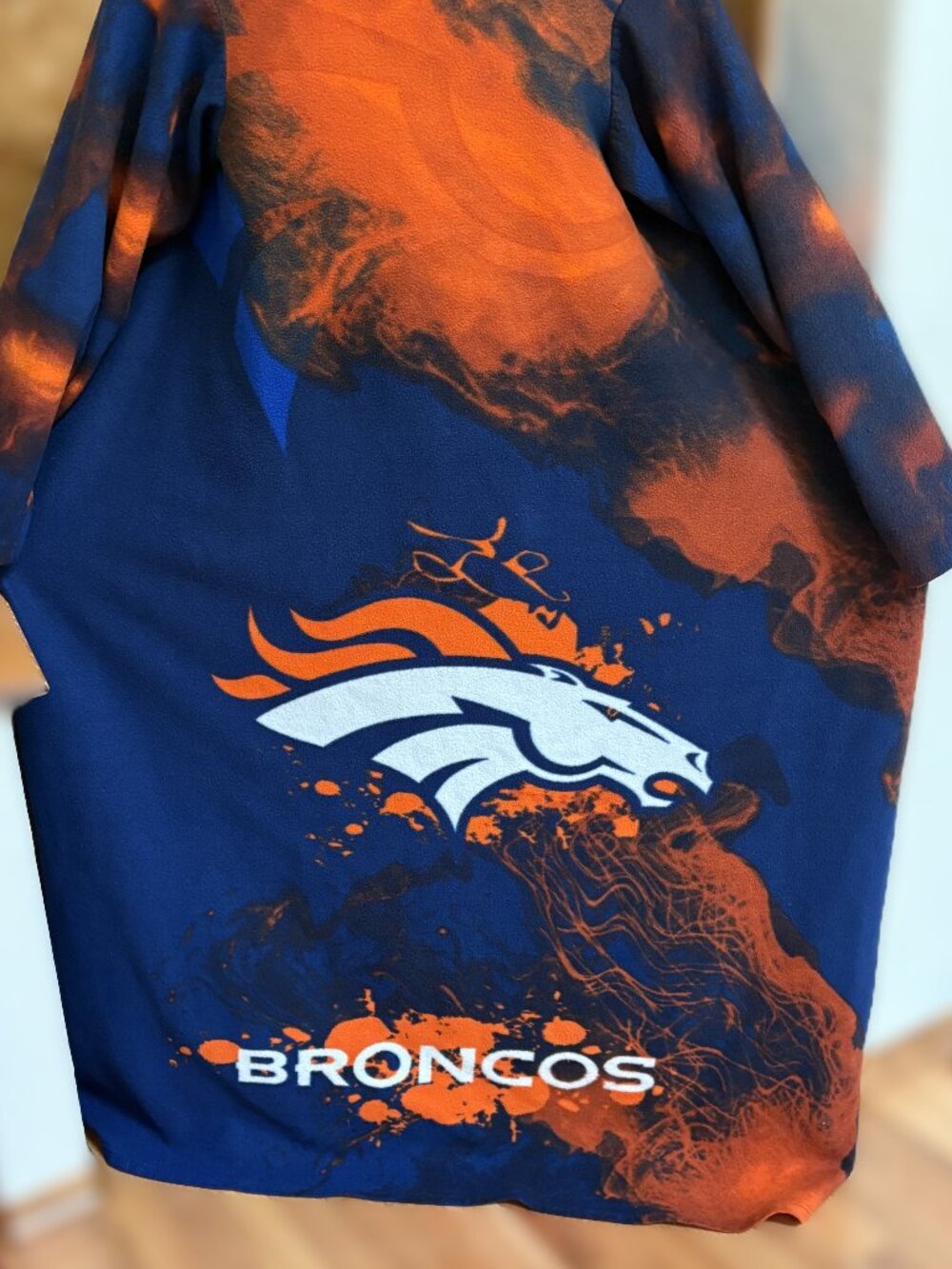 Denver Broncos Fleece Snuggler Blanket by The Northwest Company, early 2010s